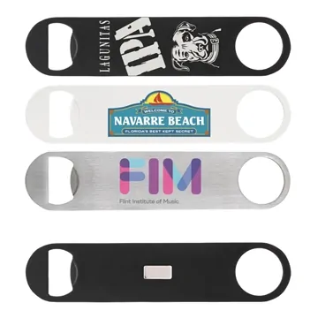 Image of 100 Customized Paddle Style Bottle Opener w/ Magnet - Stainless ...