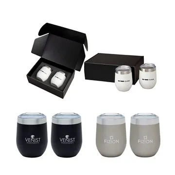 Image of 12 Customized Brisbane II Two-Piece Classic Wine Tumbler Gift Set ...