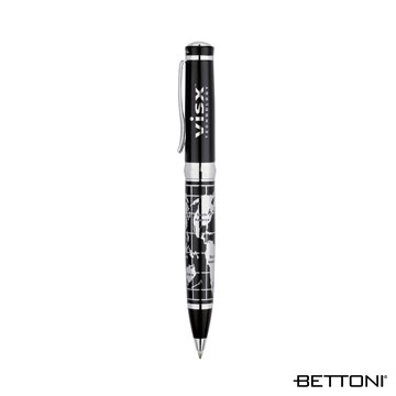 Image of 25 Custom Cosimo Bettoni Ballpoint Pen - Chrome & World Map
