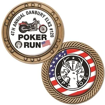 25 Customized Challenge Coins - Soft Brass Ox - 1 3/4" diameter - ...