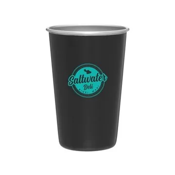 Image of 48 Custom 16 oz SS Pint - Matte Black - Stainless Steel