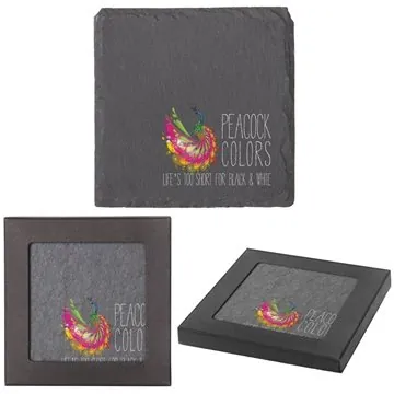Image of 100 Customized Square Slate Coaster - Furniture Safe