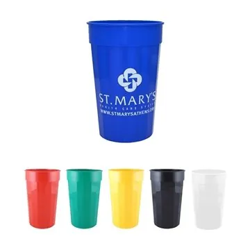 Image of 100 Custom 22 oz Fluted Plastic Stadium Cup - USA Made & BPA Free