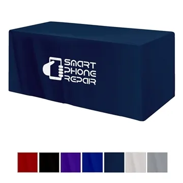 Image of 2 Promotional Fitted Poly Cotton 3-sided Table Cover - fits 6' ...