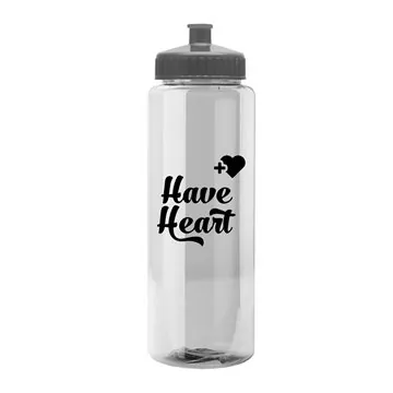Image of 200 Custom The Guzzler - 32 oz Transparent Bottle with Push pull ...