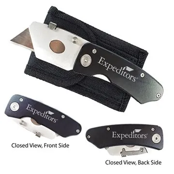 Image of 100 Promotional Premium Locking Folding Utility Knife with Metal ...