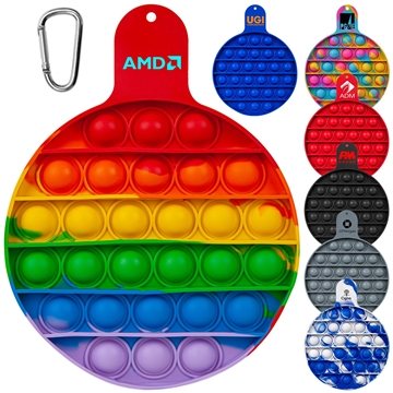 Image of 250 Custom Round Fiddle Popper Silicone Sensory Fidget Toy - ...