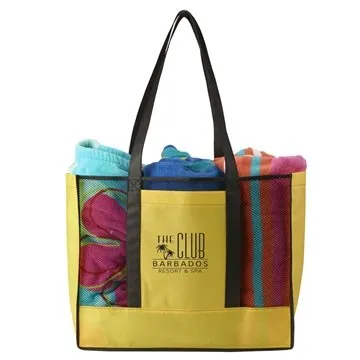 Image of 150 Customized Havasu Non-Woven Beach Tote - Mesh Construction & ...