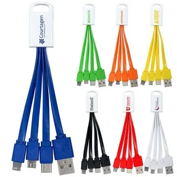 Image of 100 Customized 3-in-1 Noodle Charging Cable - Multi Device ...