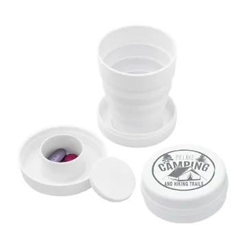 Image of 250 Promotional 3 1/2 oz Collapsible Cup w/Pillbox