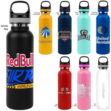 Image of 50 Custom Embark Water Bottle & Twist Off Cap with Handle 20 oz - ...