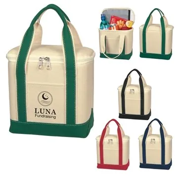 Image of 25 Promotional Small Cotton Canvas Cooler Bag - Insulated