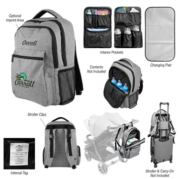 10 Customized Milo rPET Diaper Backpack - Multi-Compartment & ...