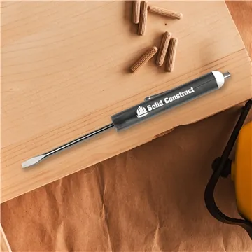 Pocket Screwdriver 1/8 Flat Tip Blade + Magnetic Top - Magnet Top & USA Made