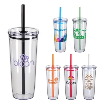 50 Customized Norris 20 oz Recycled Acrylic Straw Tumbler