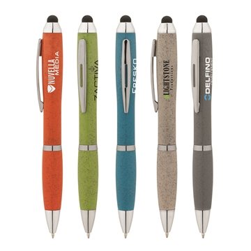 Image of 250 Custom Olivia Twist-Action Ballpoint Pen - Wheat Straw & ...