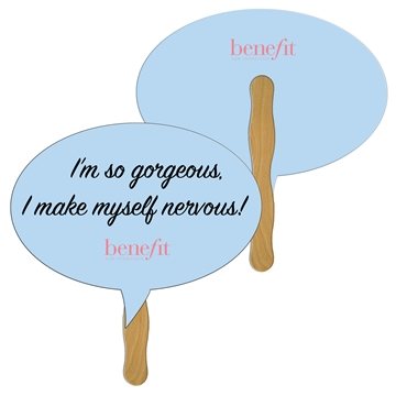 Image of 100 Customized Thought Bubble Hand Fan Full Color (2 Sides) - ...