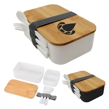 Image of 25 Promotional Bountiful Bento Box - Bamboo & BPA Free
