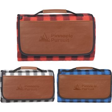 Image of 24 Customized Field & Co. Buffalo Plaid Picnic Blanket - Fleece & ...