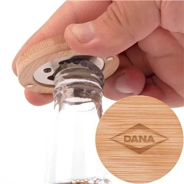 Image of 200 Customized Bamboo Bottle Opener with Magnetic - Antimicrobial ...