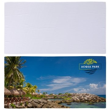 Seaside Full-Color 30 x 60 Waffle Microfiber Beach Towel - Super Absorbent