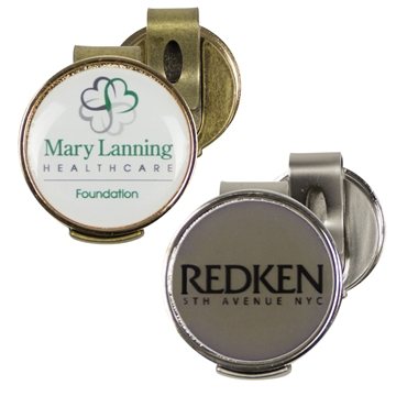 Image of 100 Promotional Magnetic Ball Marker Hat Clip - Epoxy Dome