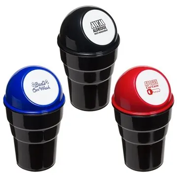 Image of 100 Custom Car Caddy Cup Holder Container - Push-Open Lid