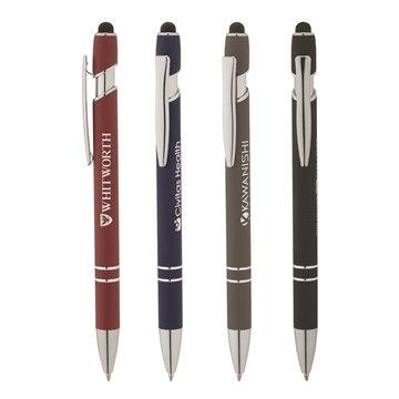 Image of 150 Custom Denton Soft-Touch Pen w/ Stylus - Aluminum & Touch ...