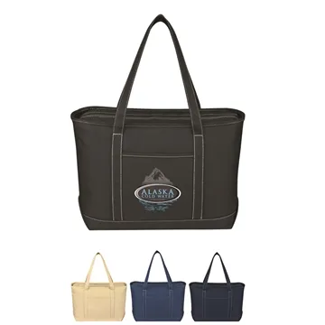Image of 12 Promotional Large 24 oz. Cotton Canvas Yacht Tote Bag - ...