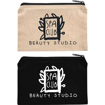 Image of 200 Customized 8 oz Cotton Travel Pouch - Zippered & Lightweight