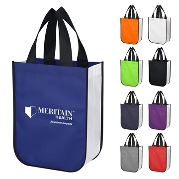 Image of 150 Custom Lola Laminated Non-Woven Shopper Tote Bag - ...