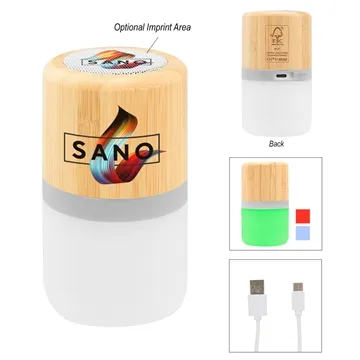 25 Custom Bamboo Wireless Light Up Speaker 2.0