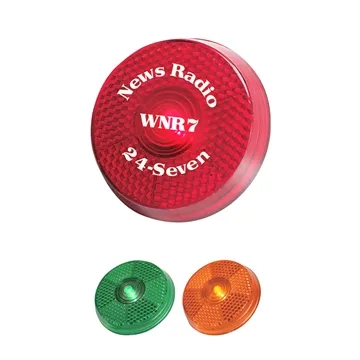 Image of 150 Custom Round Blinking Light With Back Clip - LED & Battery ...