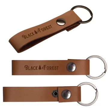 Leather Snap Keytag - Suede Interior & Stainless Steel