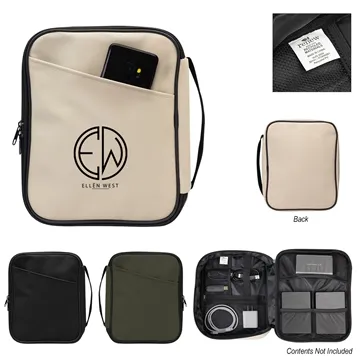 Hudson Recycled Leatherette Tech Organizer - rPET Material