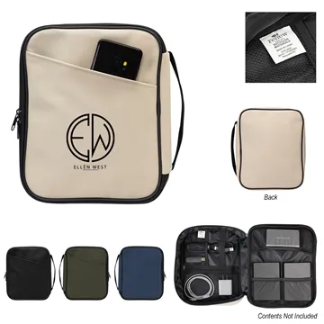 Hudson Recycled Leatherette Tech Organizer - rPET Material