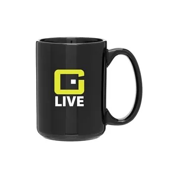 Image of 48 Customized 15 oz Grande Mug - Black - Glossy Finish