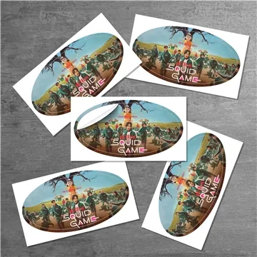 Image of 250 Customized 4" x 2" Oval Sticker - Moisture Resistant