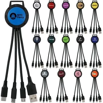 Image of 100 Custom Two Tone 3-in-1 Charging Cable - Multi-Device & USB ...