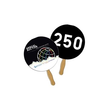 Image of 100 Customized Round Auction Sandwiched Hand Fan Full Color - ...