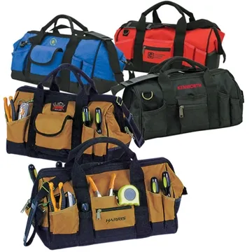 Image of 25 Promotional Large Tool Bag - Multiple Pockets & Padded Strap