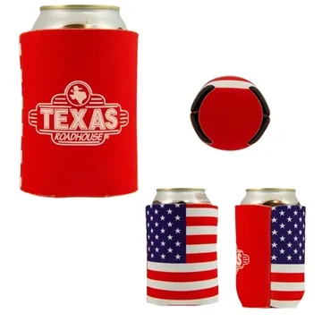 Image of 300 Custom Old Glory Foam Can Cooler - Collapsible & Insulated