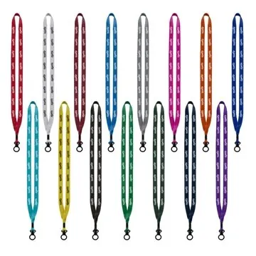 Image of 100 Customized 1/2" Polyester Lanyard with Plastic O-Ring