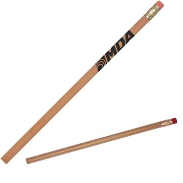 Image of 1000 Custom Natural Wood Pencil - Rubber Eraser