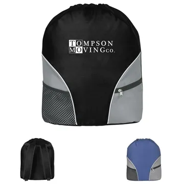 100 Customized Drawstring Backpack - Mesh Pocket