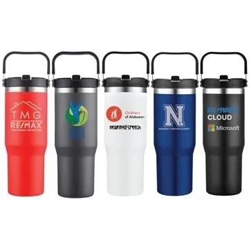 25 Custom Falcon 30 oz Vacuum Insulated Tumbler w/ Handle - Double ...