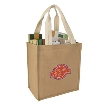 Image of 25 Promotional Jute Grocery Tote - Reusable