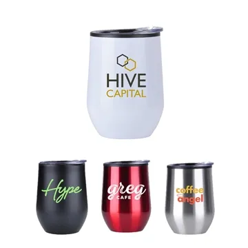 Image of 25 Customized 12 oz Economy Stainless Steel Stemless Wine Glass ...