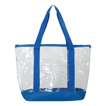 Image of 50 Custom Liberty Bags Large Clear Tote - PVC & Polyester