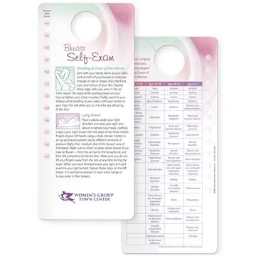 Image of 500 Custom Breast Self-Exam & Health Chart - Waterproof & 12-Month ...